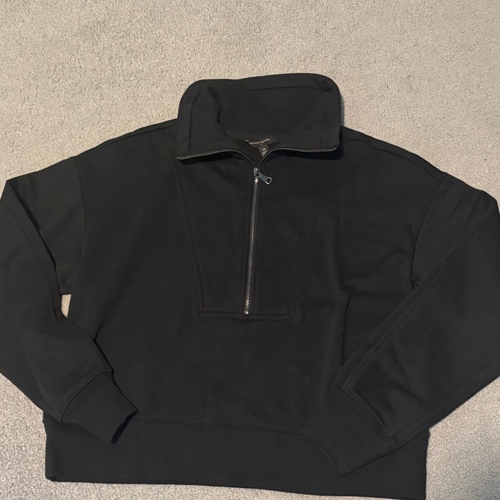 Ladies Black Half-Zip Sweatshirt
